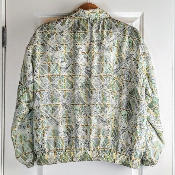 Stunt Sports Zip Button Silk Print Bomber Jacket - Picture 2 of 8